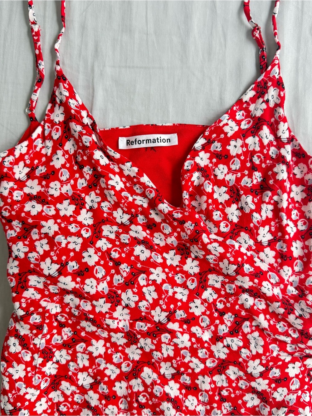 Reformation Red Floral Wrap Top/Dress size xs